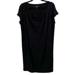 EILEEN FISHER Black Cowl Neck Drape Jersey Dress Size‎ Small
